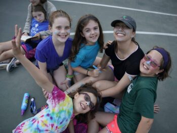 Friends playing together at Camp Walt Whitman